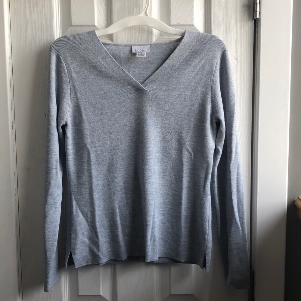 Pale blue Loft v-neck sweater